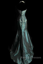 Retro Mermaid Sweetheart Taffeta Long Prom Dresses