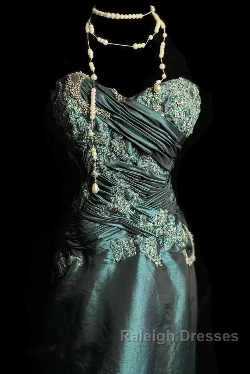 Retro Mermaid Sweetheart Taffeta Long Evening Dress Prom Dresses