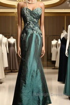 Retro Mermaid Sweetheart Taffeta Long Prom Dresses