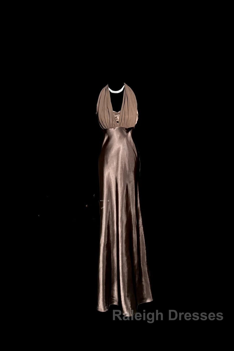 Retro Mermaid V Neckline Chiffon Brown Prom Dresses
