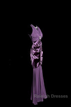 Retro Mermaid V Neckline Chiffon Grape Evening Dress Prom Dresses