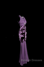 Retro Mermaid V Neckline Chiffon Grape Prom Dresses