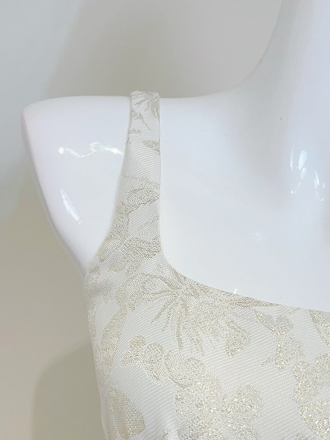 Retro Palace Ivory A-Line Square Neck Strap Jacquard Tulle Formal Prom Dress