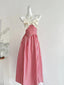 Retro Red And White Plaid A-Line Bow Strap Long Formal Prom Dress 17Th Birthday Dress
