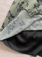 Retro Suspenders Green Floral Mesh Slim Fit 17Th Birthday Homecoming Dress