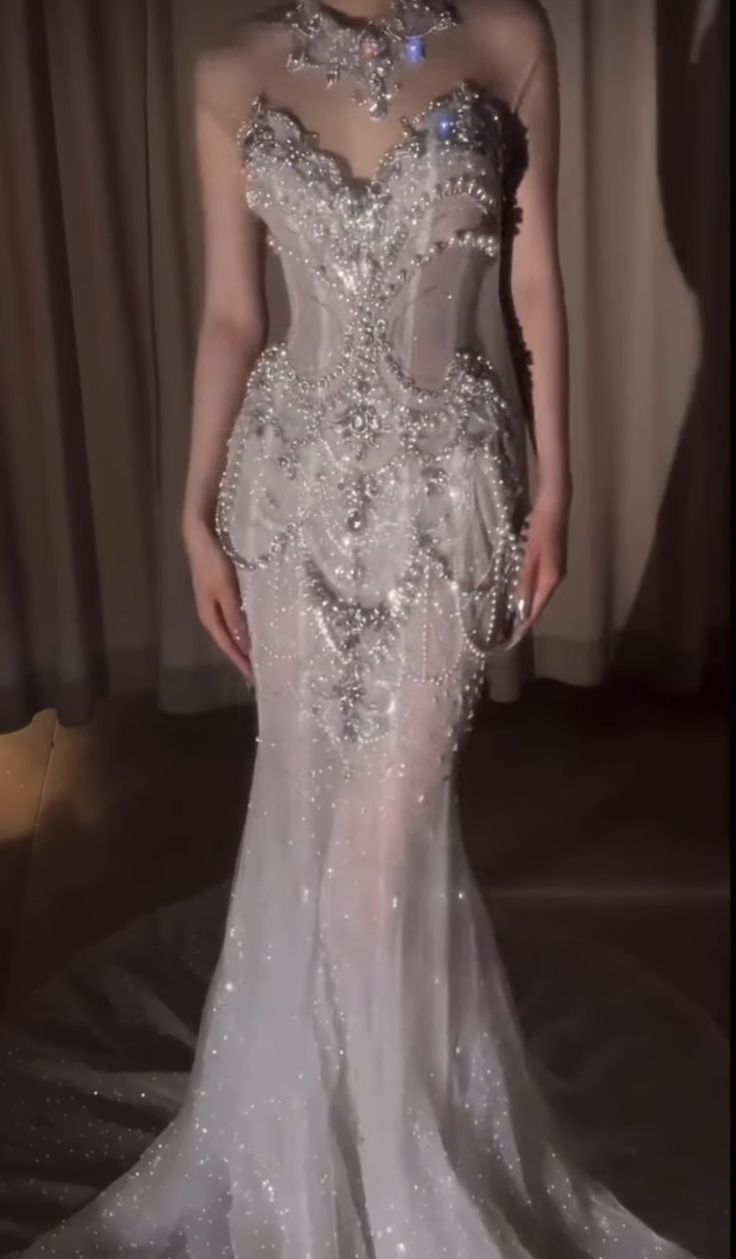 Retro Wedding Dresses Mermaid Sweetheart Sequin Pearls Long White Wedding Dress Bride Dresses Bridal Gown Main image