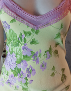 Retro Yellow-Based Purple Floral Mermaid Spaghetti Strap V-Neck Chiffon Formal Prom Dress