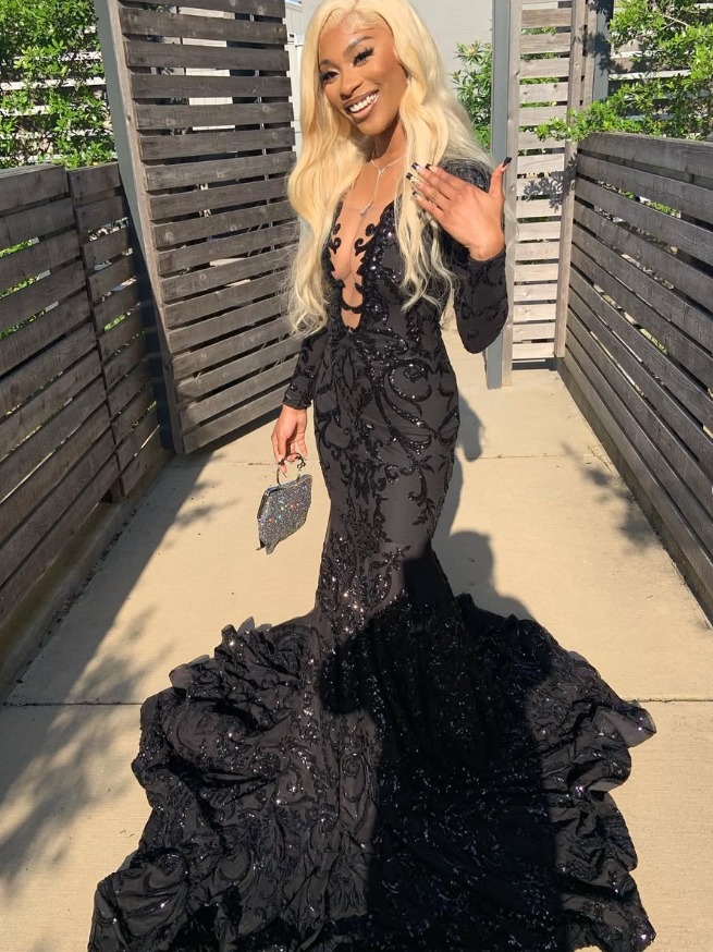 Princess Black Girl Prom Dresses Long Mermaid Dresses