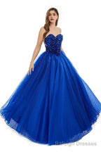 Grap Tulle Sequins Sweetheart Prom Dresses Spaghetti Straps Prom Quinceanera Dresses