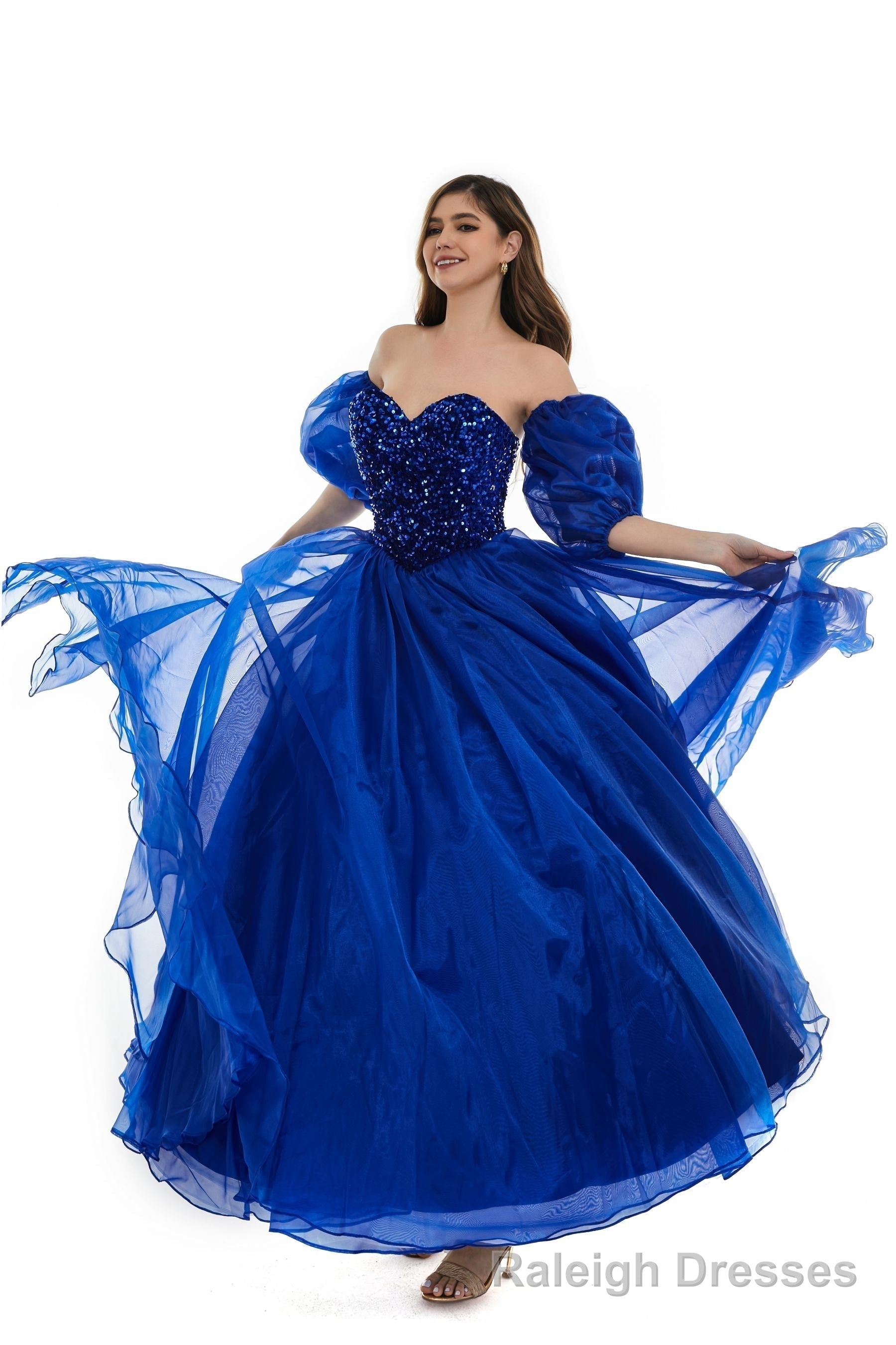Grap Tulle Sequins Sweetheart Prom Dresses Spaghetti Straps Prom Quinceanera Dresses