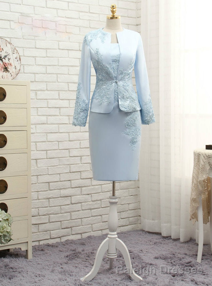 Romantic Blue Mother Of The Bride Dresses Sheath With Jacket Main image
