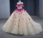 Romantic Heart  Off-the-Shoulder Tulle Quinceaera Dress