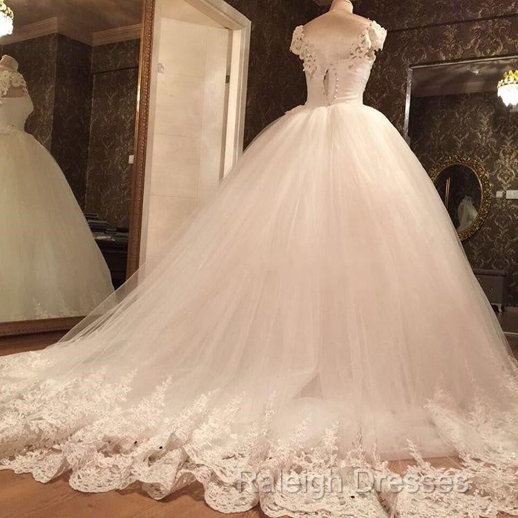 Romantic Lace Pearl Beaded Sweetheart Wedding Dresses Ball Gowns Secondary image