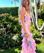 Romantic Spaghetti Straps V Neck Prom Dresses Charming Prom Dresses