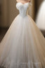 Romantic Tulle Ball Gown Corset Wedding Dress For Bride Prom Dresses