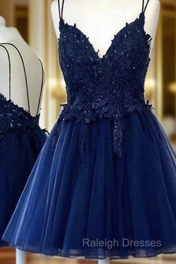 Romantic Tulle Short Homecoming Dress With Appliqued Beading Lace