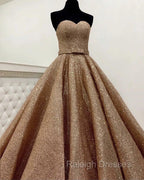 Rose Gold Quinceanera Dresses Sweetheart Sequin Ball Gowns