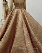 Rose Gold Quinceanera Dresses Sweetheart Sequin Ball Gowns