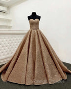 Rose Gold Quinceanera Dresses Sweetheart Sequin Ball Gowns