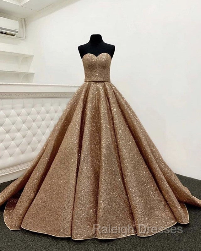 Rose Gold Quinceanera Dresses Sweetheart Sequin Ball Gowns