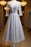 Round Neck Long Sleeves Blue Prom Dress Long Sleeves Blue Prom Bridesmaid Prom Dress