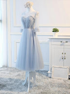 Round Neck Long Sleeves Blue Prom Dress Long Sleeves Blue Prom Bridesmaid Prom Dress