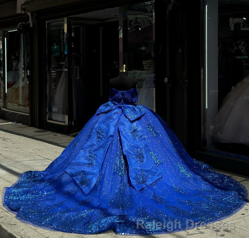 Royal Blue Ball-Gown Appliques Quinceanera Dresses with Train Secondary image