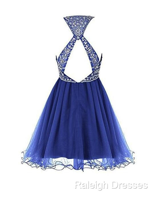 Royal Blue Homecoming Dress , Tulle Beaded Party Dress, Cute Party Dress Secondary image