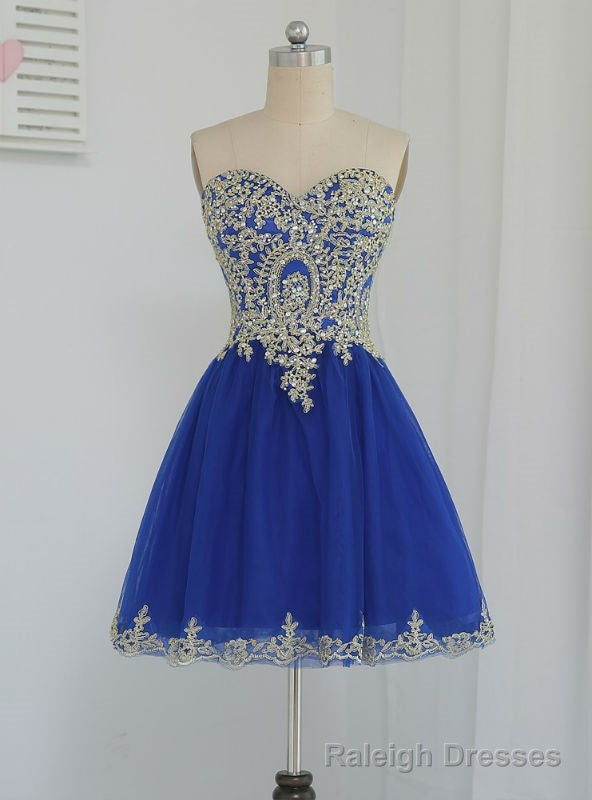 Royal Blue Homecoming Dresses A Line Sweetheart Short