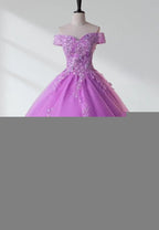 Royal Blue Lace Off the Shoulder Quinceanera Dresses with Flowers