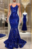 Royal Blue Prom Dresses Spaghetti Prom Dresses Lace Prom Dress Sparky Prom Dresses