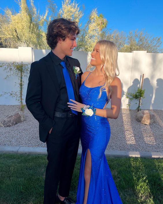 Royal Blue Prom Dress Long Prom Dress With Slit