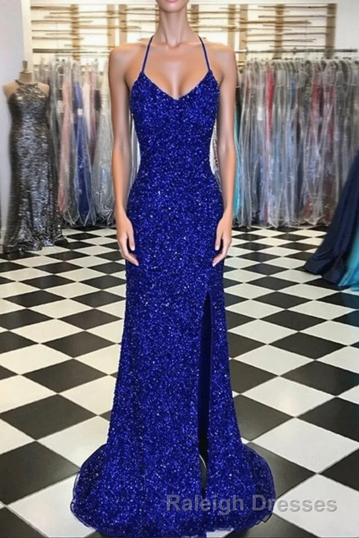 Royal Blue Sequin Mermaid Prom Dress Main image