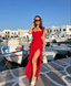 Red Chiffon Prom Dresses Long Ruffle Prom Dresses Prom Dresses