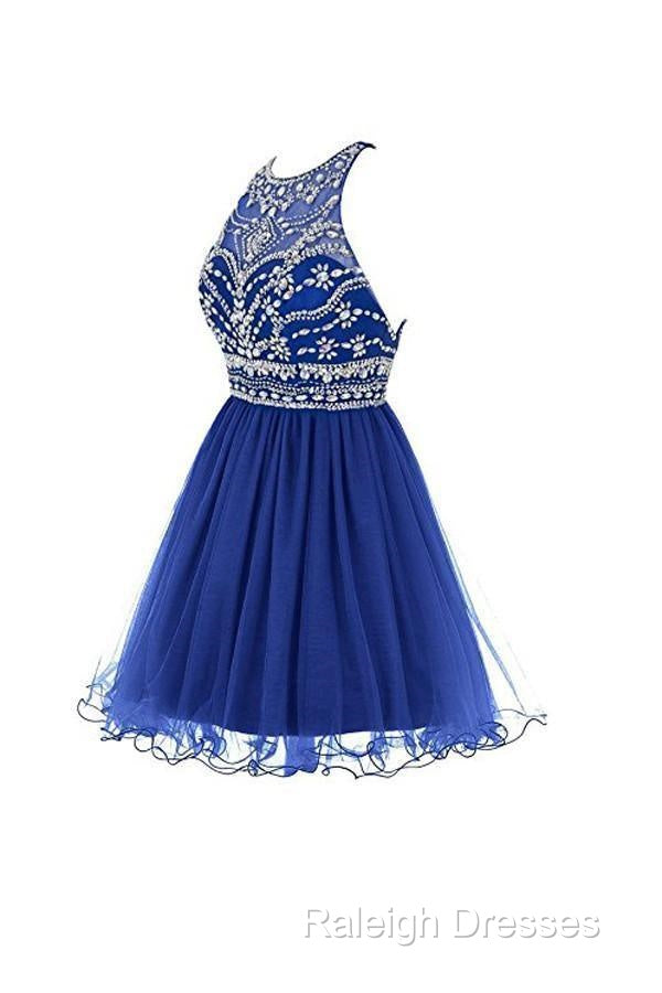Royal Bule Tulle Homecoming Dresses  Short Prom Gowns