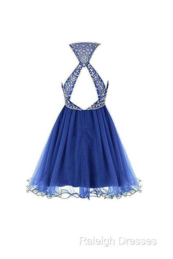 Royal Bule Tulle Homecoming Dresses  Short Prom Gowns