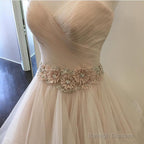 Ruched Sweetheart Ruffles Skirt Blush Pink Wedding Dress Ball Gown