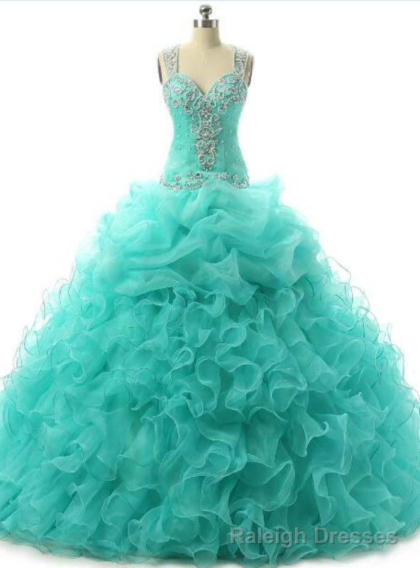 Ruffles Crystal Beads Sequins Spaghetti Sweetheart Quinceanera Dresses Main image