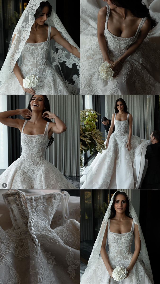 Rustic Wedding Dresses Ball Gowns Square Neck White Lace Tulle Long Wedding Dress Summer Brides Dresses Bridal Gown