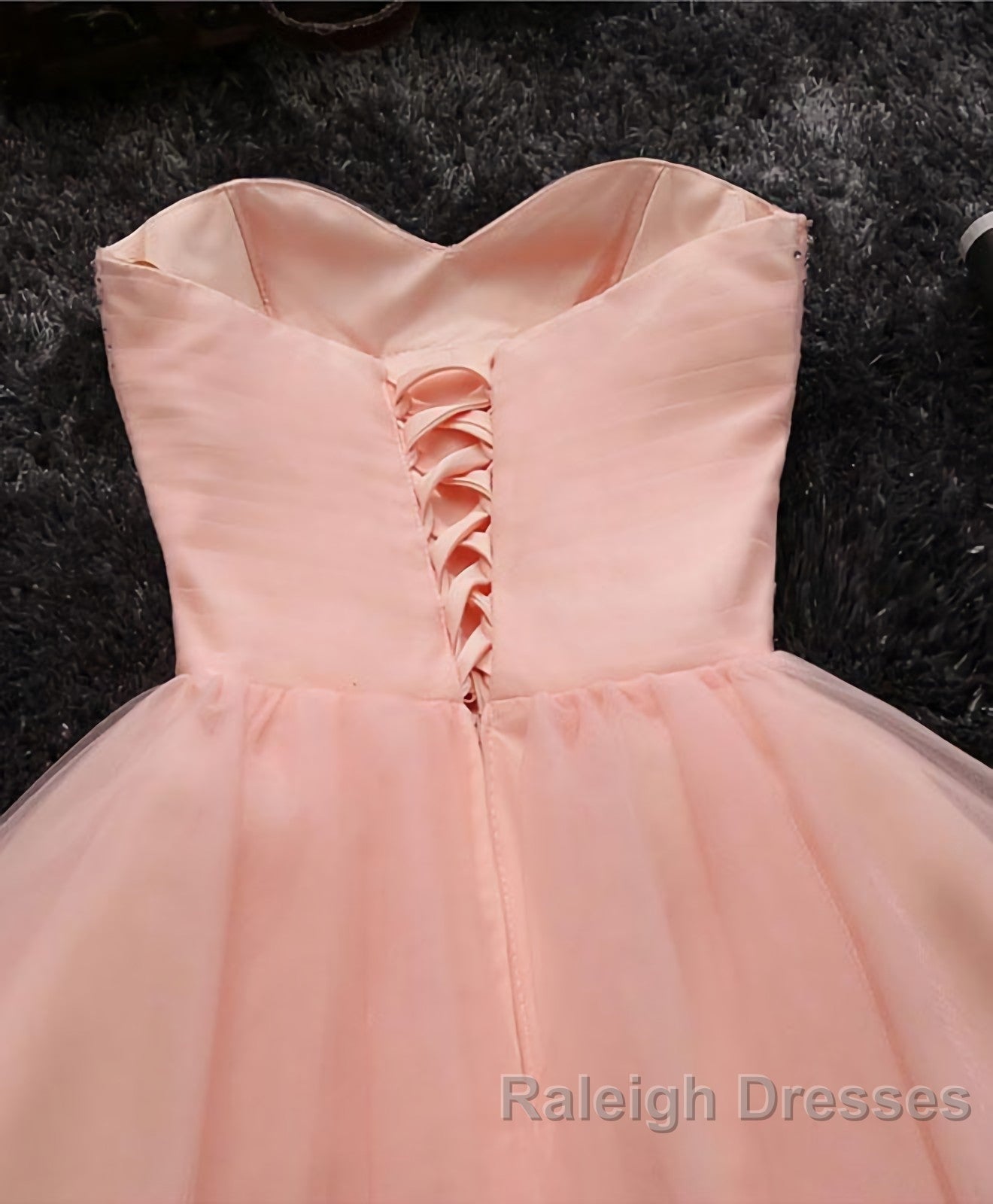 Pink A Line Sweetheart Neck Short Prom Dresses Homecoming Dress