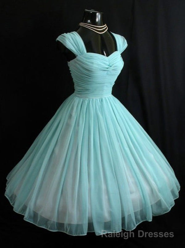 Vintage Sky Blue Chiffon Cap Sleeve Homecoming Dress Main image
