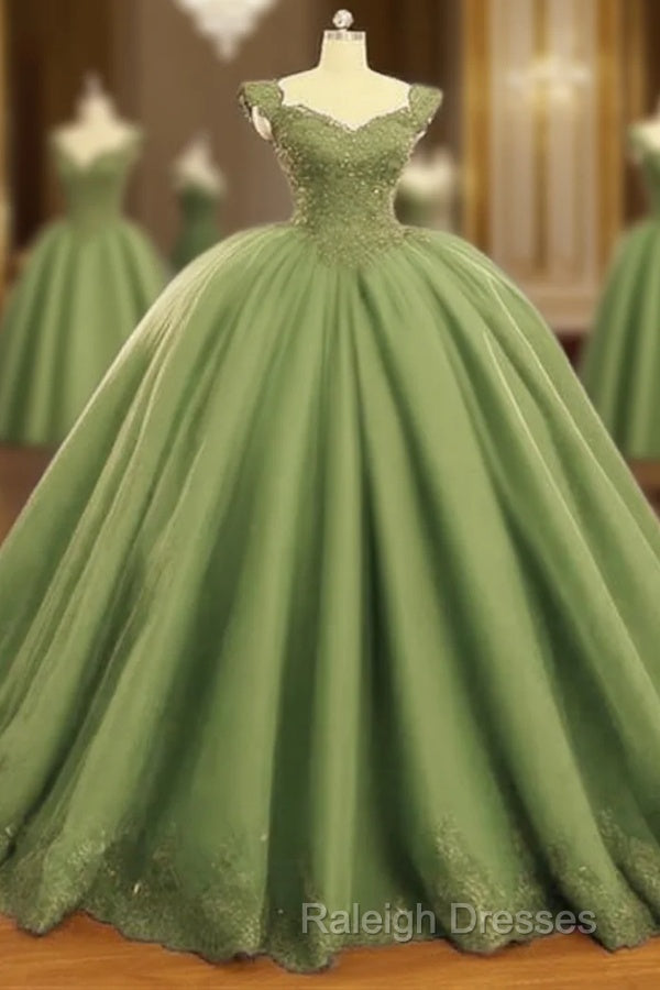 Sage Ball Gown Appliques Tulle Dress Main image