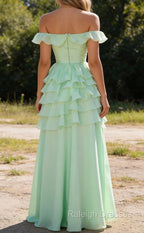 Sage Green Bridesmaid Dresses Corset Ruffled Long Bridesmaid Dresses