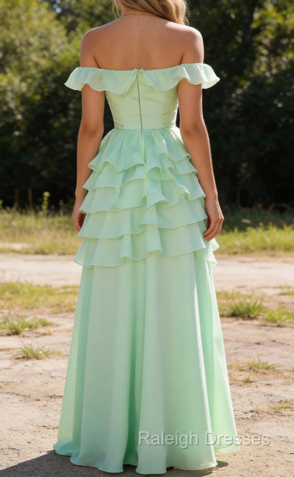 Sage Green Bridesmaid Dresses Corset Ruffled Long Bridesmaid Dresses