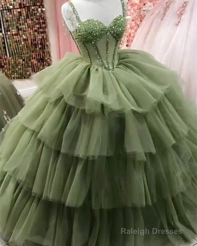 Sage Green Corset Ball Gown Ruffles Dress Secondary image