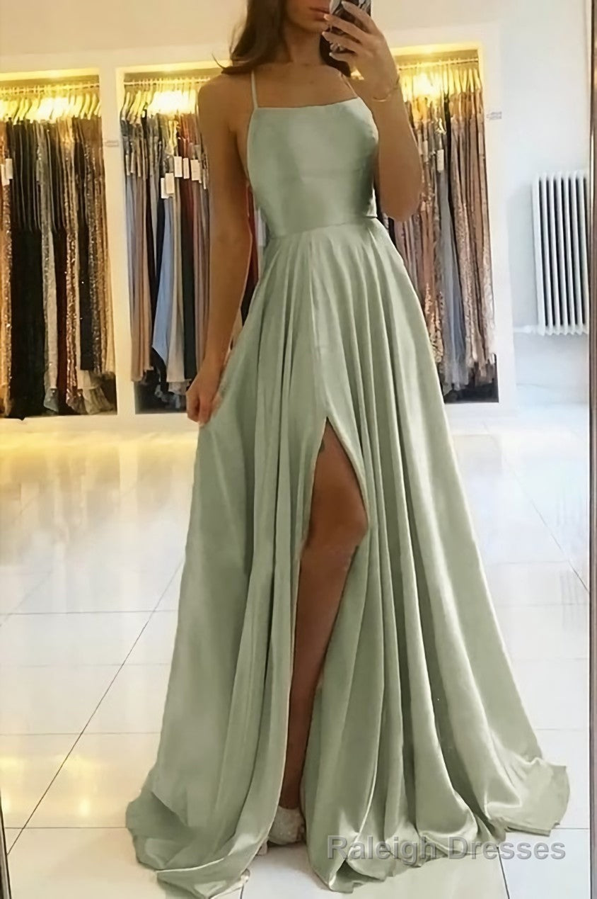 sage green prom dress Main image