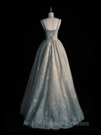 Sage Green Prom Dress A line Tulle Long Prom Dress