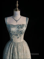 Sage Green Prom Dress A line Tulle Long Prom Dress