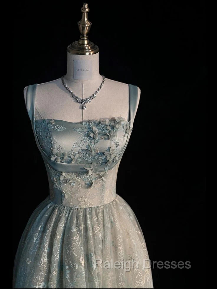 Sage Green Prom Dress A line Tulle Long Prom Dress