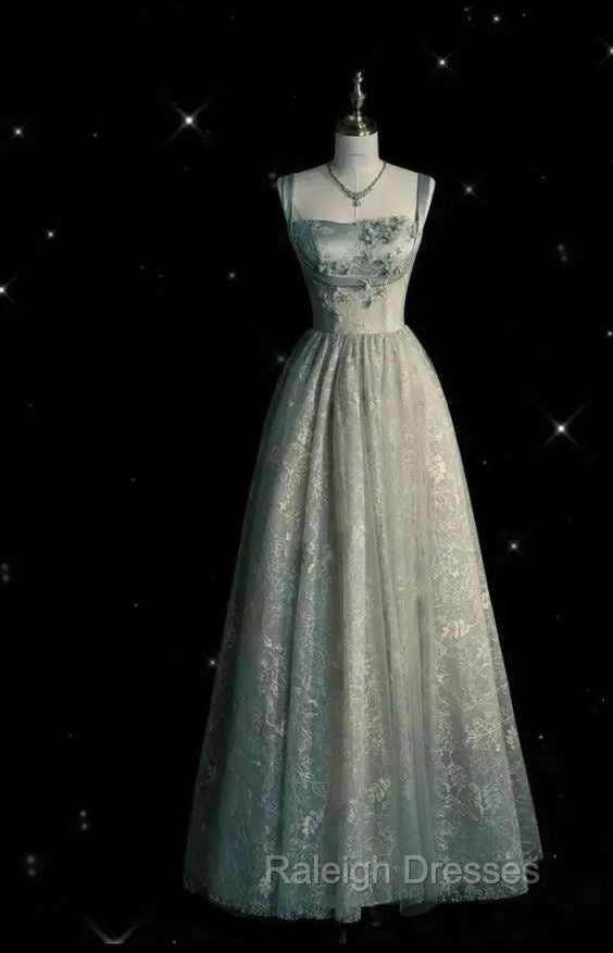 Sage Green Prom Dress A line Tulle Long Prom Dress Main image